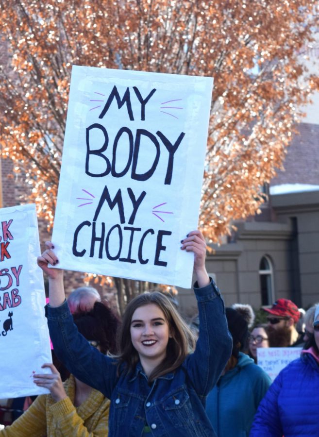 Laurel Collins, a student at GJHS participates in the Womens March on Saturday January 19, 2019. 