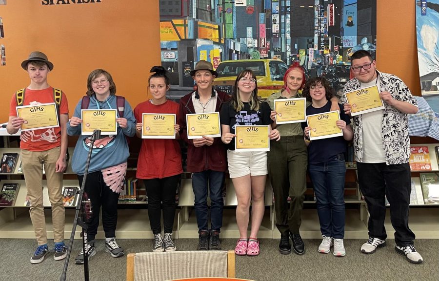 GJHS Students are recognized at poetry slam in April 2022 provided by Pam Middlemas
