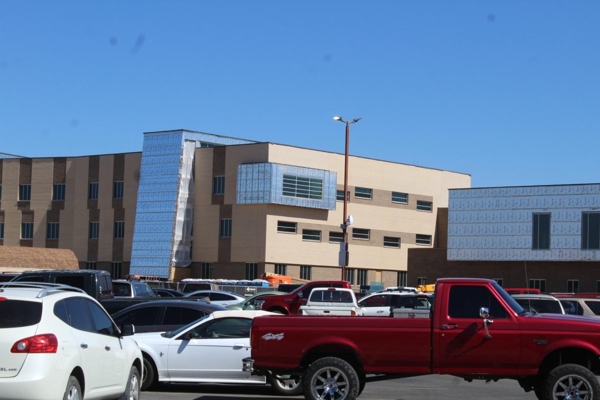 A full student parking lot is common as the construction on the new school progresses. 