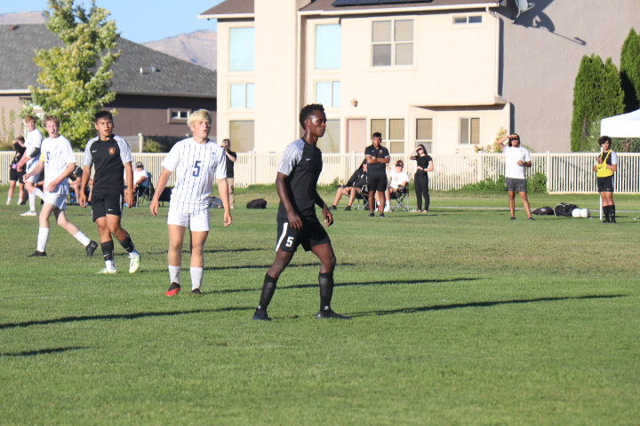 GJHS+senior+Tadele+Weber+focused+in+a+season+game+against+Fruita.+GJ+boys+soccer+travels+to+Windsor+for+the+Class+4A+state+playoffs+on+Thursday%2C+Oct.+26.+%28Photo+provided+by+GJHS+yearbook.%29+