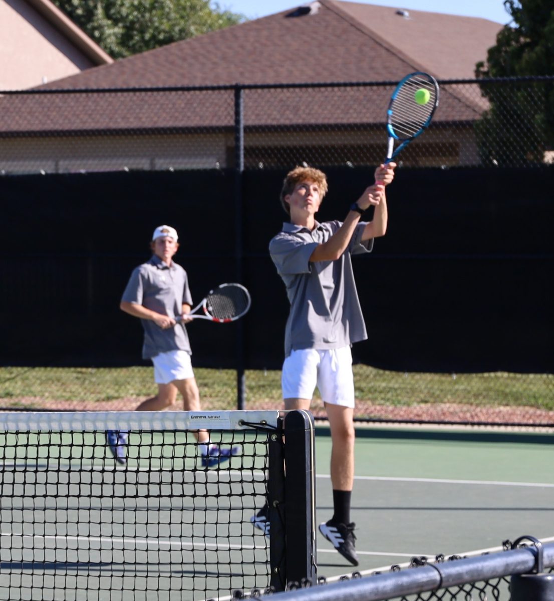 Cousins+Jamison+and+Isaac+Boyer+team+up+as+the+No.+1+doubles+team+for+GJHS+boys+tennis.+The+seniors+are+among+10+Tigers+who+qualified+for+the+Class+4A+state+tournament.
