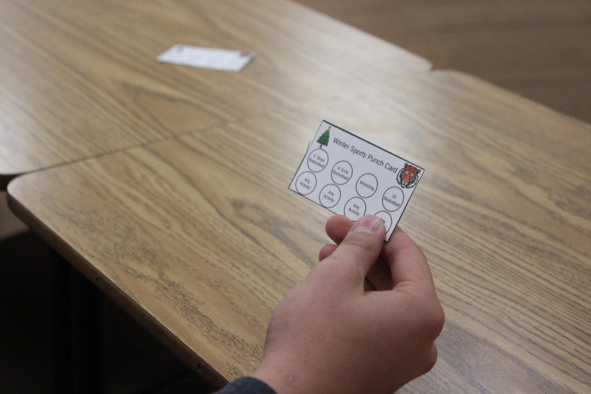 GJHS Winter punch cards give a chance for many students to get a prize.