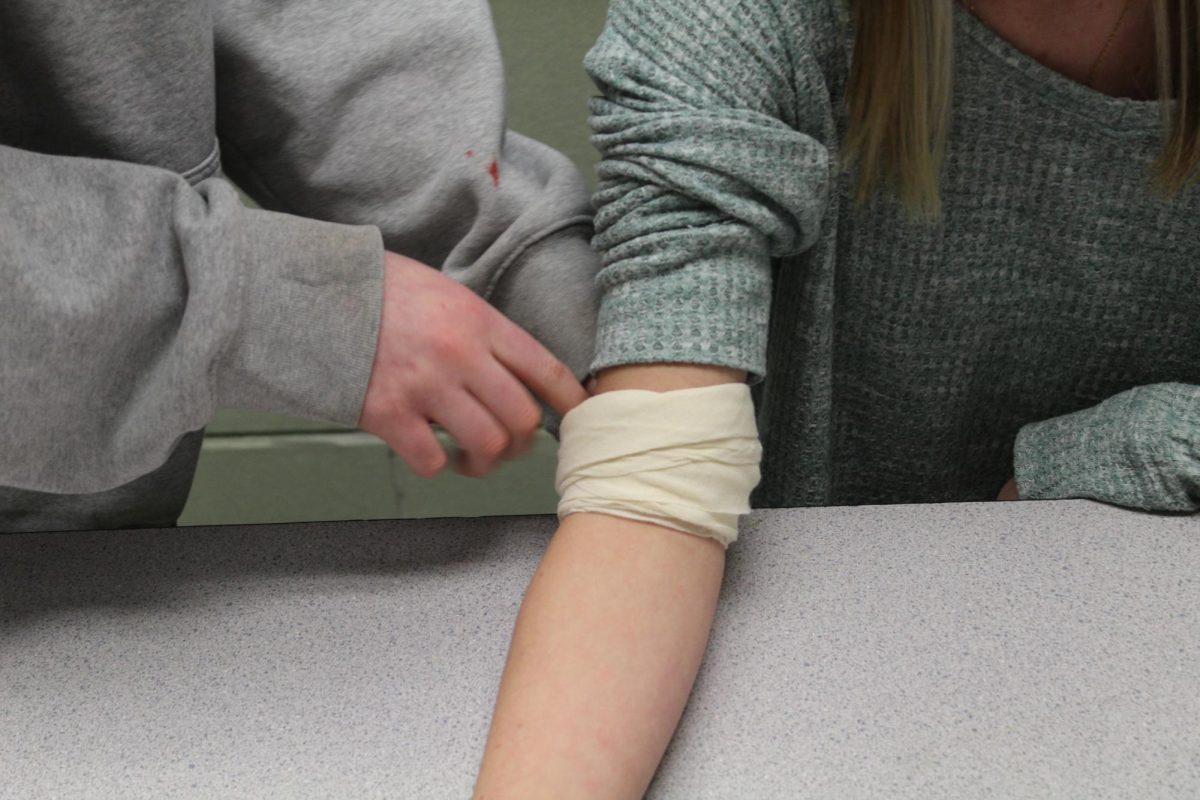 After students get their blood drawn, they get a bandage, food, and get sent back to class. 