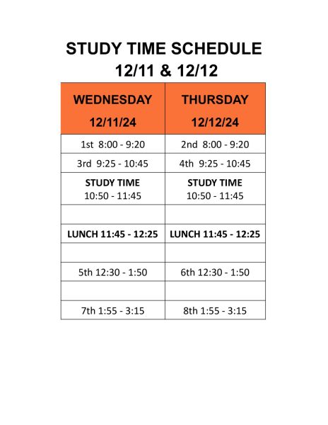 The updated schedule for Dec. 11 and Dec. 12.