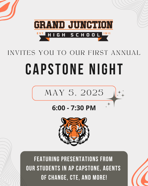 Informational poster displaying information for the capstone night. Students are able to attend if interested.