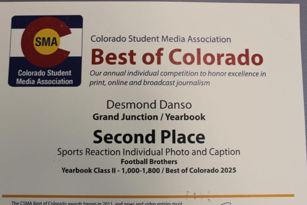 This is one of the awards that were given out to the Orange and Black Newspaper. Desmond Danso earned second place for sports action and captions. 