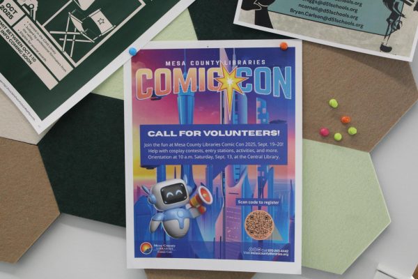 Grand Junction Comic Con posters can be seen throughout the school and town. The event will be held Sept. 19-20 in the Grand Junction Convention Center, located on Main Street.   