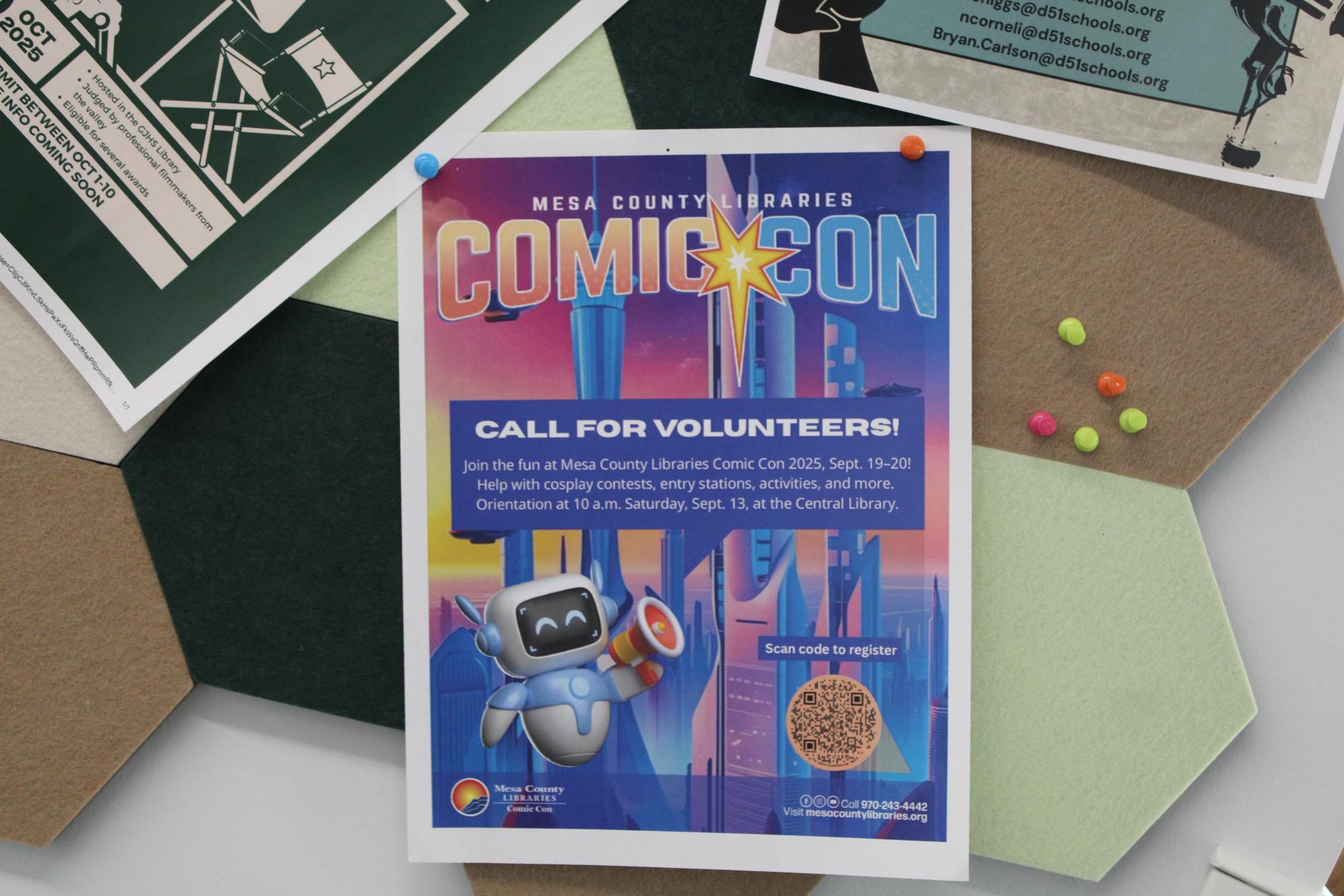 Grand Junction Comic Con posters can be seen throughout the school and town. The event will be held Sept. 19-20 in the Grand Junction Convention Center, located on Main Street.   