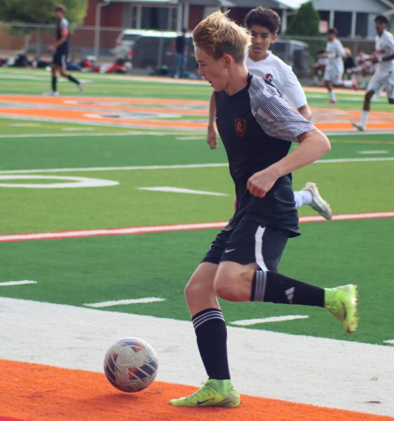 The GJHS soccer team faces off against Glenwood Springs High School on their new home field. The Tigers next host Durango at noon Saturday, Oct. 11. 