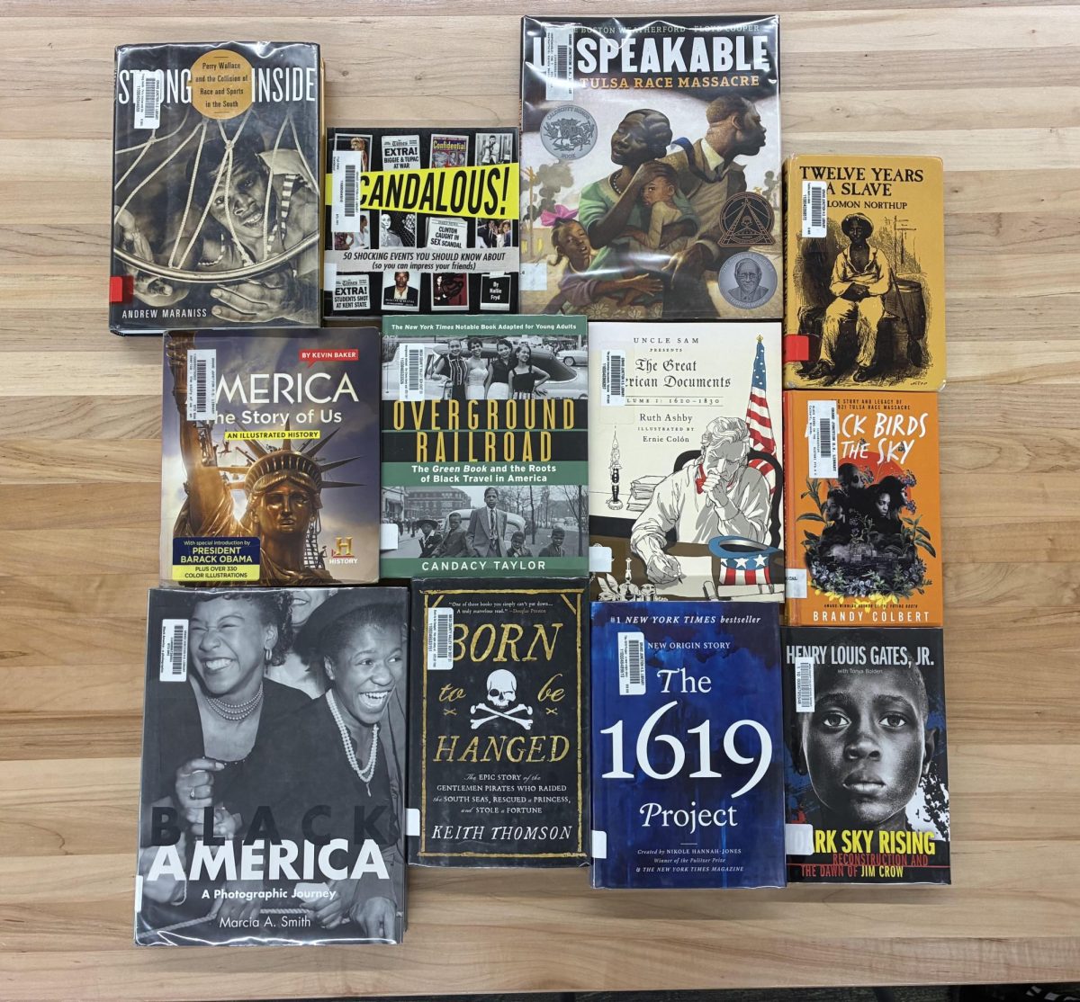Books about Black History are lying in the Grand Junction High School library. These books, as well as many more, can be found by either using the computer search tool located at the library desk, or by request from GJHS librarian Pam Middlemas.