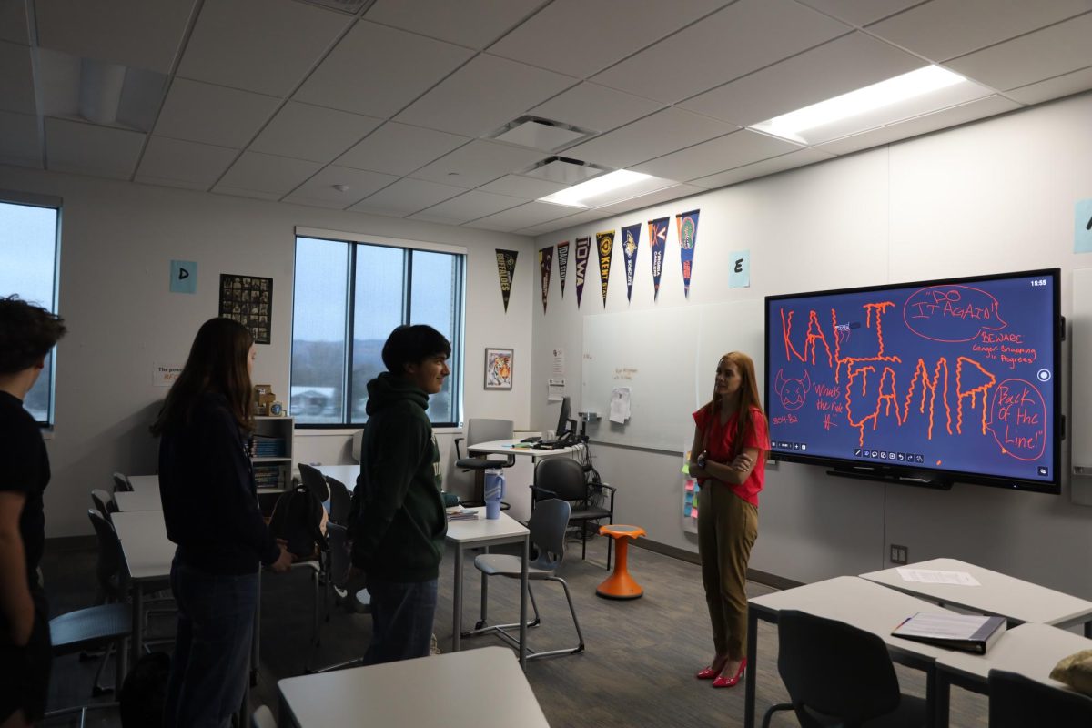 GJHS junior Mock Trial member Johnathon DeJesus participates in “Kali Camp”. This is an exercise where Mock Trial members recite terms used by attorneys in a court of law to Mock Trial Coach and family attorney Kali Roundy-Lockwood.
