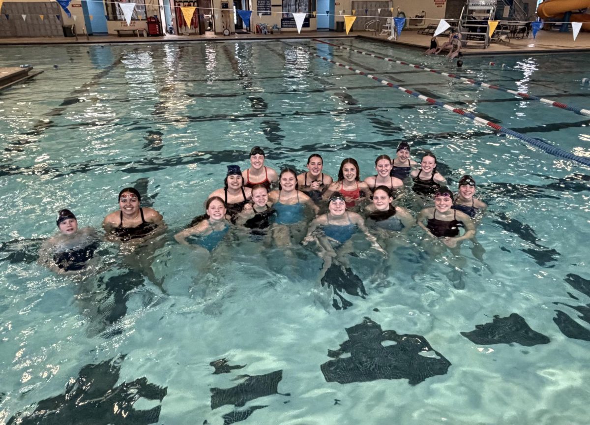The GJHS girls swim team poses for a picture during practice. That day, it was held at the Orchard Community Center Pool.