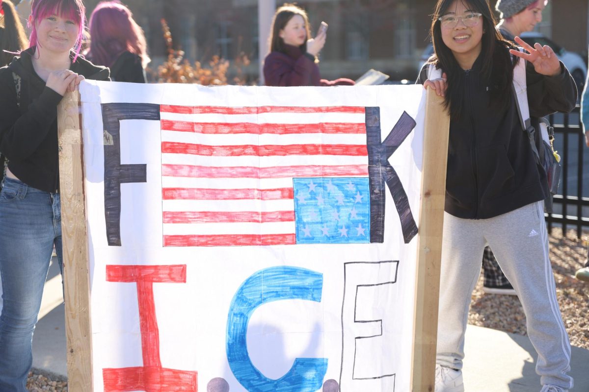 GJHS students protest ICE on Jan.30. About 250 students reportedly attended the walkout.