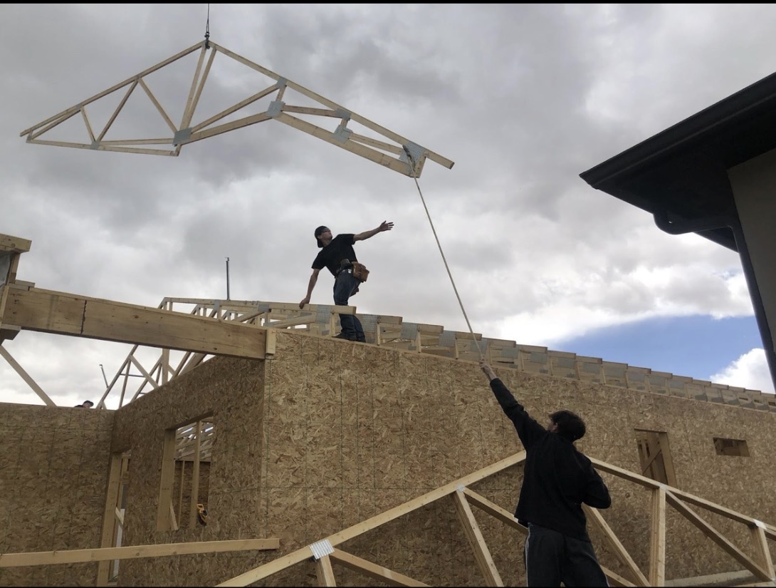 The Presley home during its construction. The Presley home is under contract for $419,900. 